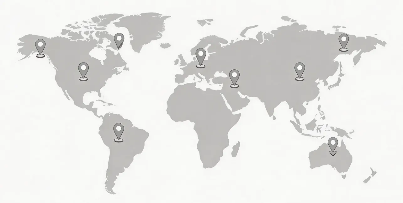 Map of SHA Bearings' Global Sales Network